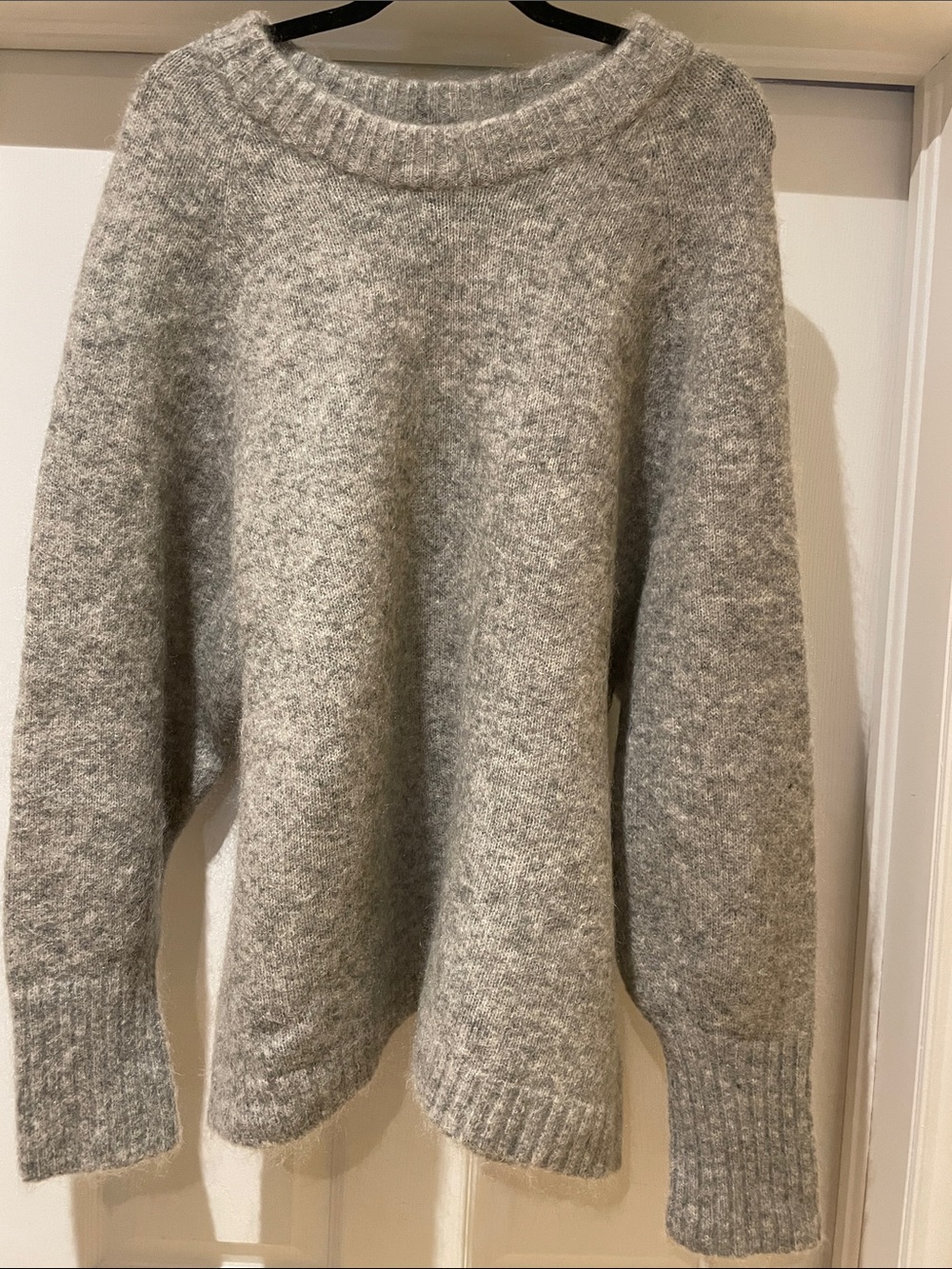 H&M Mohair Wool Blend Oversized Sweater Light Gray S Scandi Minimalist